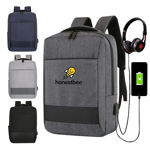 laptop backpack with company logo