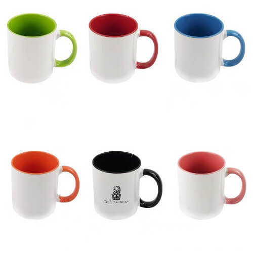 coffee cups with company logo